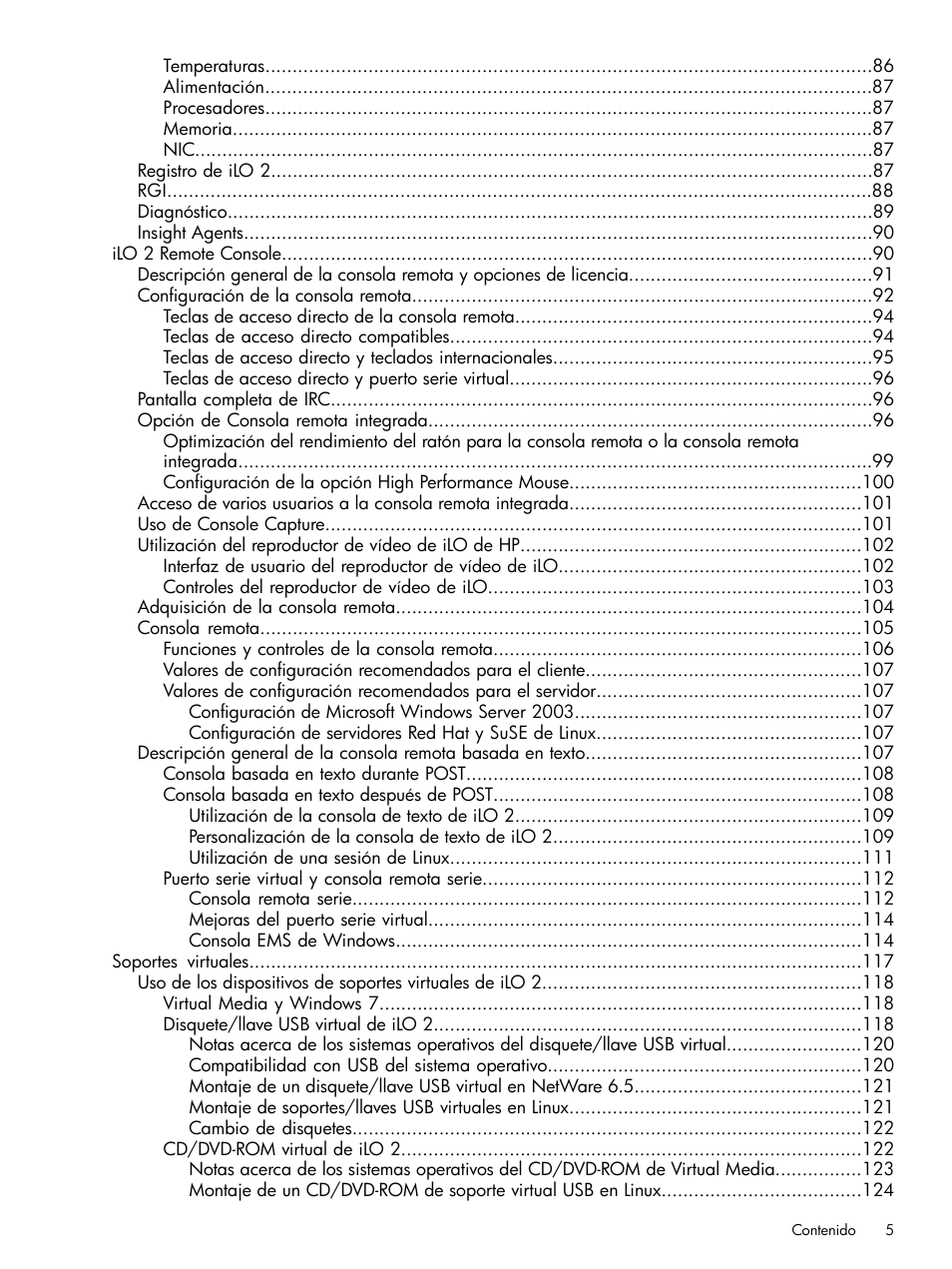 HP Integrated Lights-Out 2 User Manual | Page 5 / 250