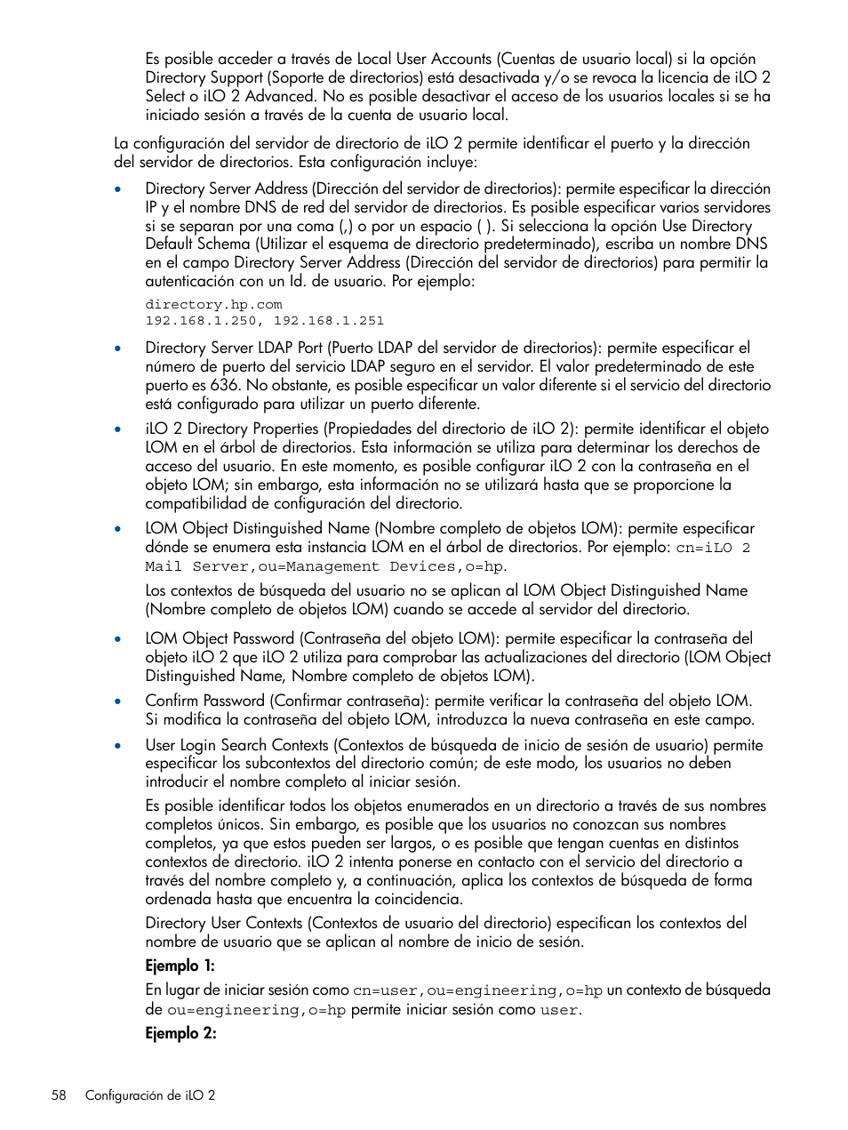 HP Integrated Lights-Out 2 User Manual | Page 58 / 250