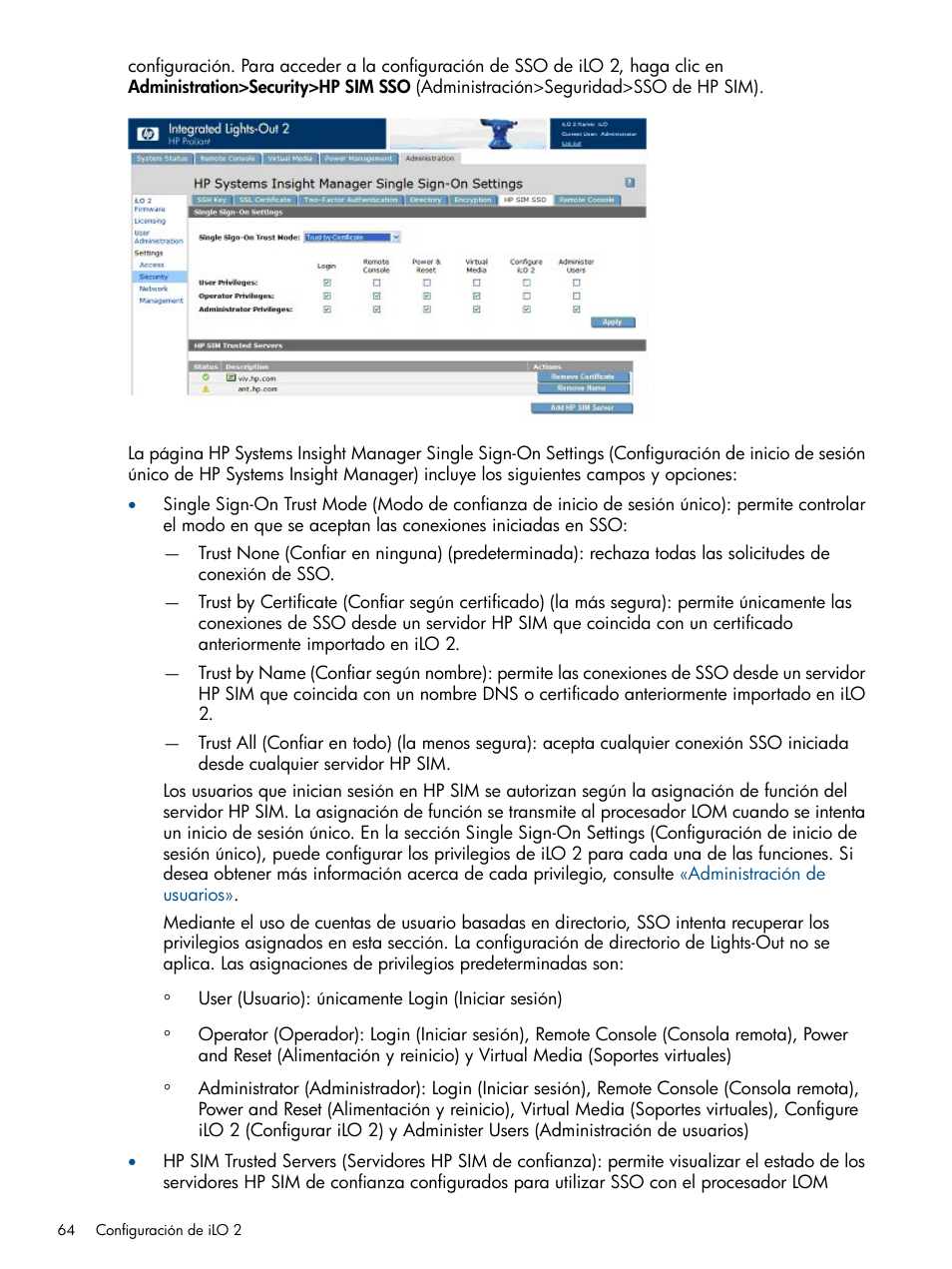 HP Integrated Lights-Out 2 User Manual | Page 64 / 250