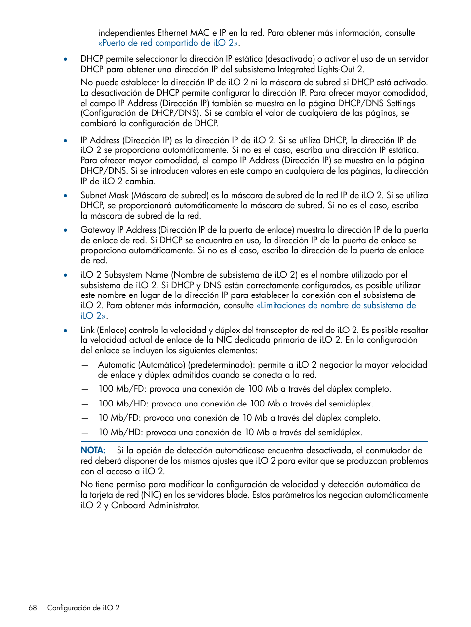 HP Integrated Lights-Out 2 User Manual | Page 68 / 250