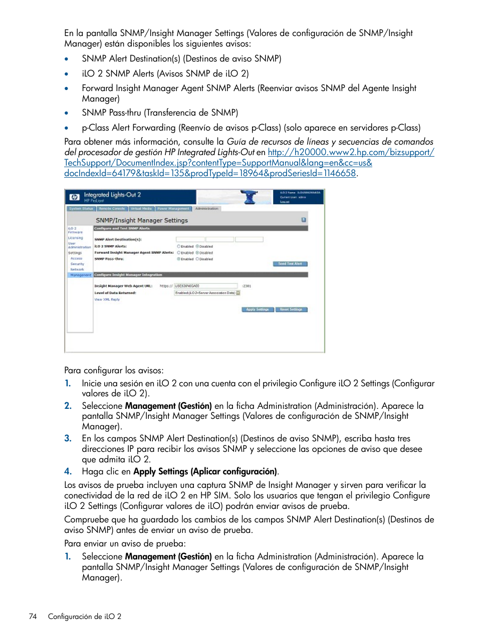 HP Integrated Lights-Out 2 User Manual | Page 74 / 250