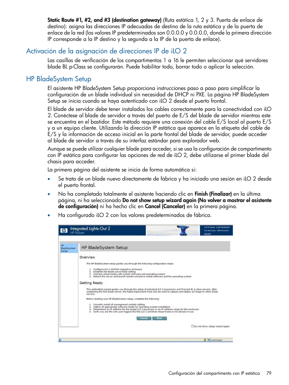 Hp bladesystem setup | HP Integrated Lights-Out 2 User Manual | Page 79 / 250