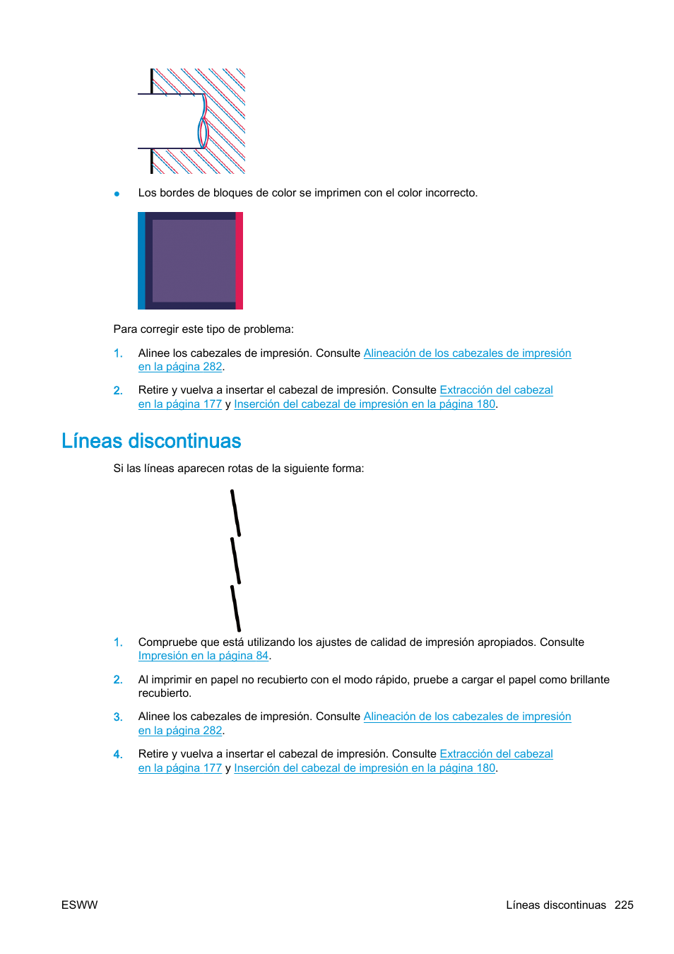 Líneas discontinuas | HP eMFP HP Designjet serie T2500 User Manual | Page 235 / 322