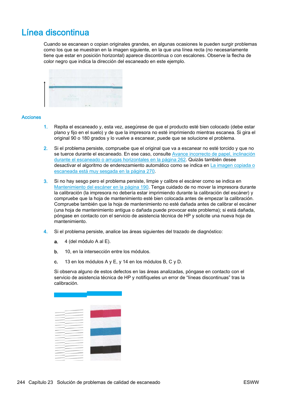 Línea discontinua | HP eMFP HP Designjet serie T2500 User Manual | Page 254 / 322