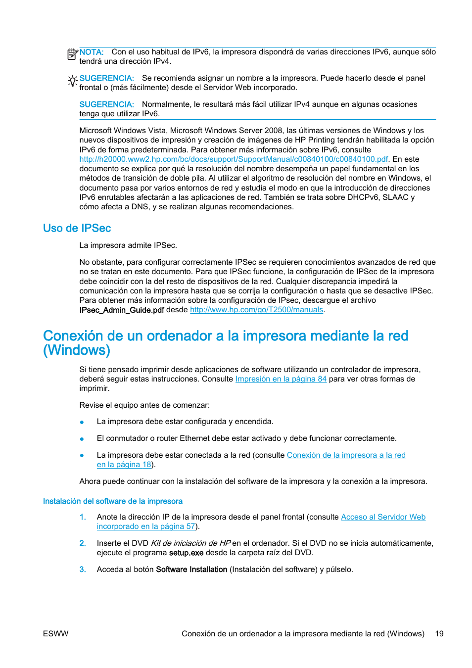 Uso de ipsec | HP eMFP HP Designjet serie T2500 User Manual | Page 29 / 322