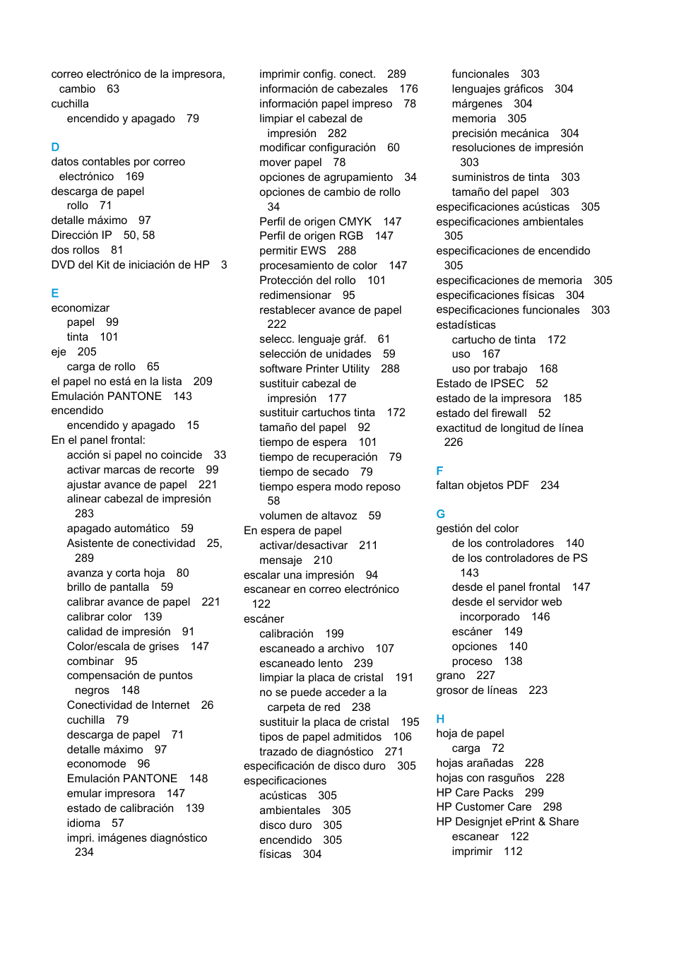 HP eMFP HP Designjet serie T2500 User Manual | Page 320 / 322