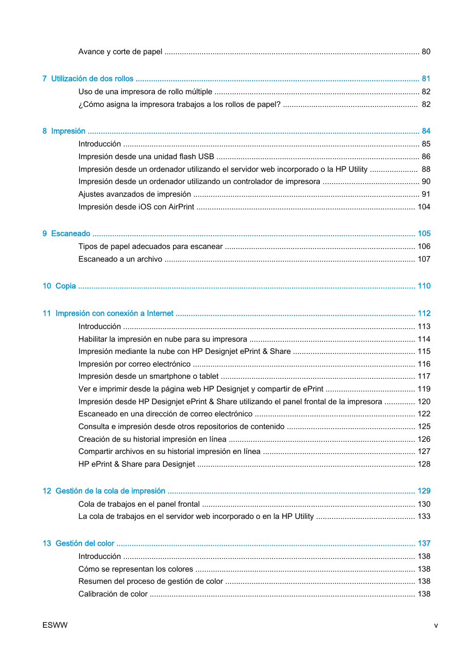 HP eMFP HP Designjet serie T2500 User Manual | Page 5 / 322