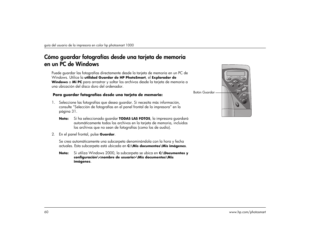 HP Impresora HP Photosmart p1000 1000 User Manual | Page 66 / 126