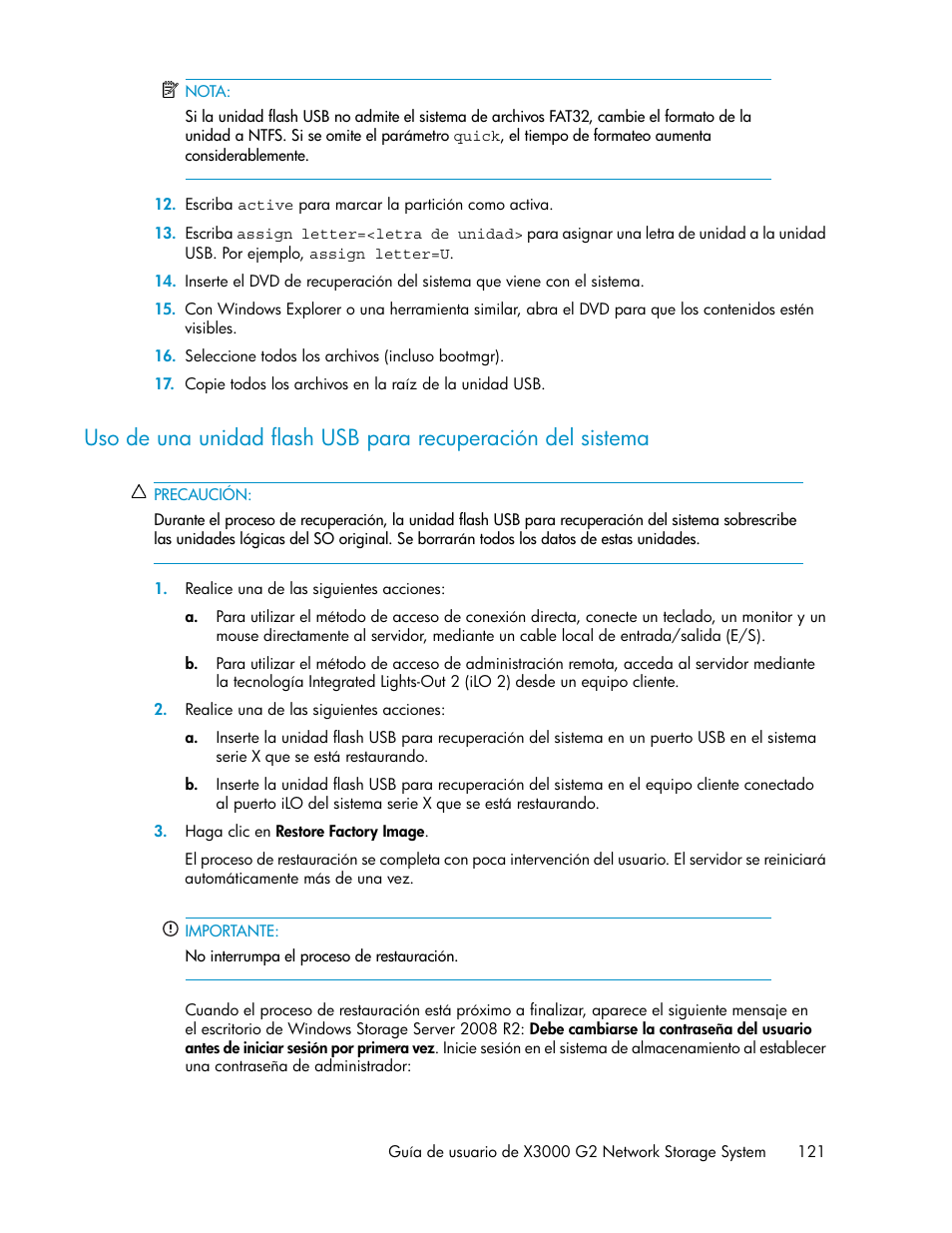 HP Sistemas de almacenamiento de red HP X1000 User Manual | Page 121 / 152