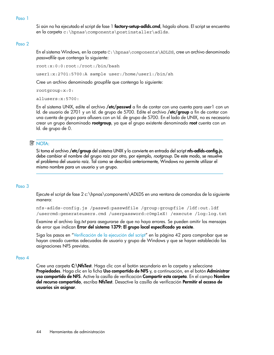 HP Sistemas de almacenamiento de red HP X1000 User Manual | Page 44 / 152