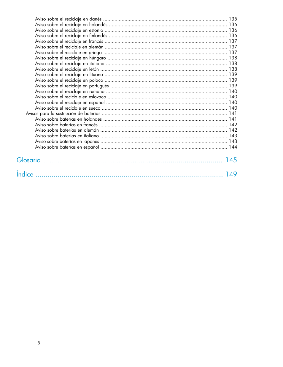 Glosario índice | HP Sistemas de almacenamiento de red HP X1000 User Manual | Page 8 / 152