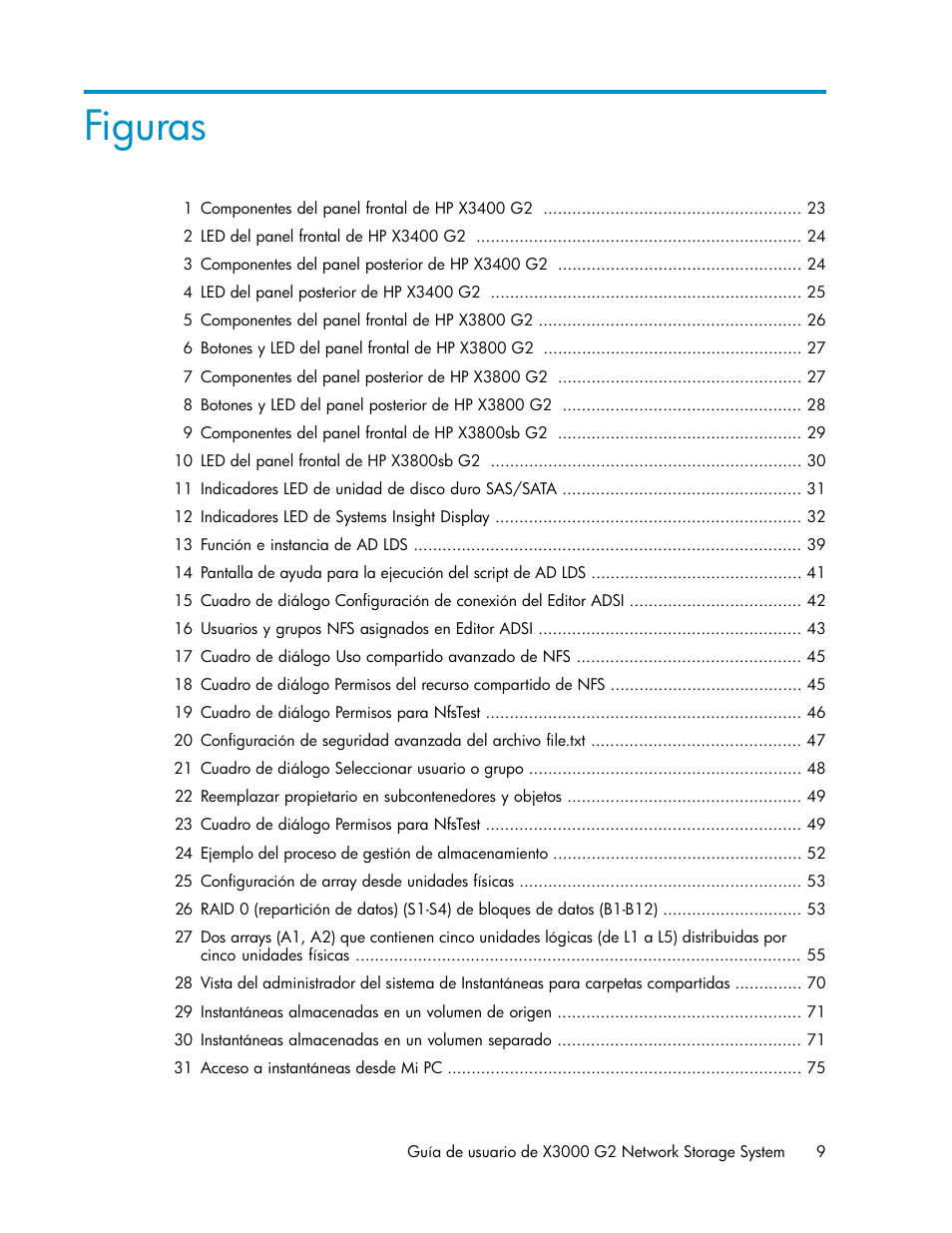 Figuras | HP Sistemas de almacenamiento de red HP X1000 User Manual | Page 9 / 152