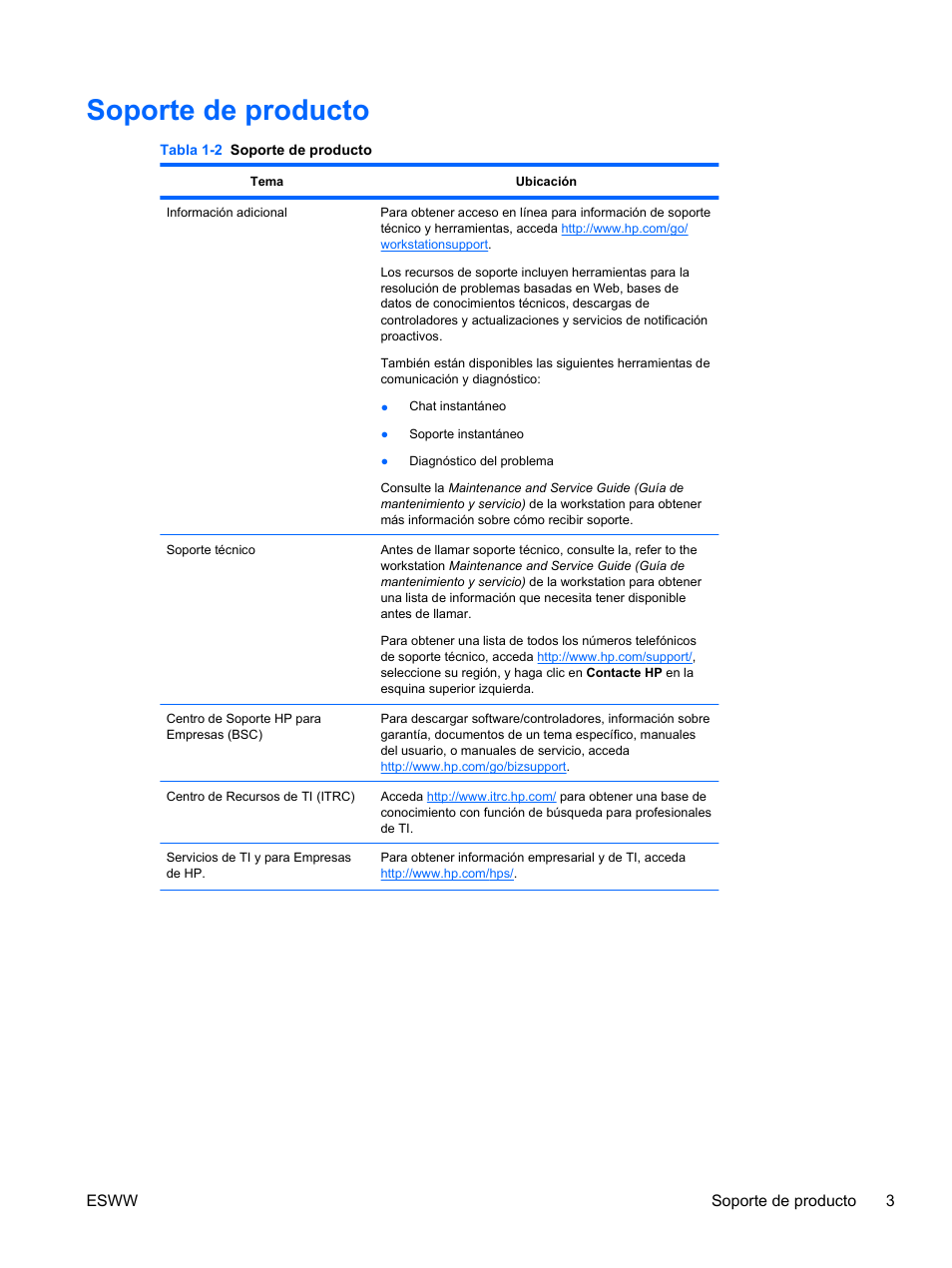 Soporte de producto | HP Estación de trabajo HP Z600 User Manual | Page 11 / 78