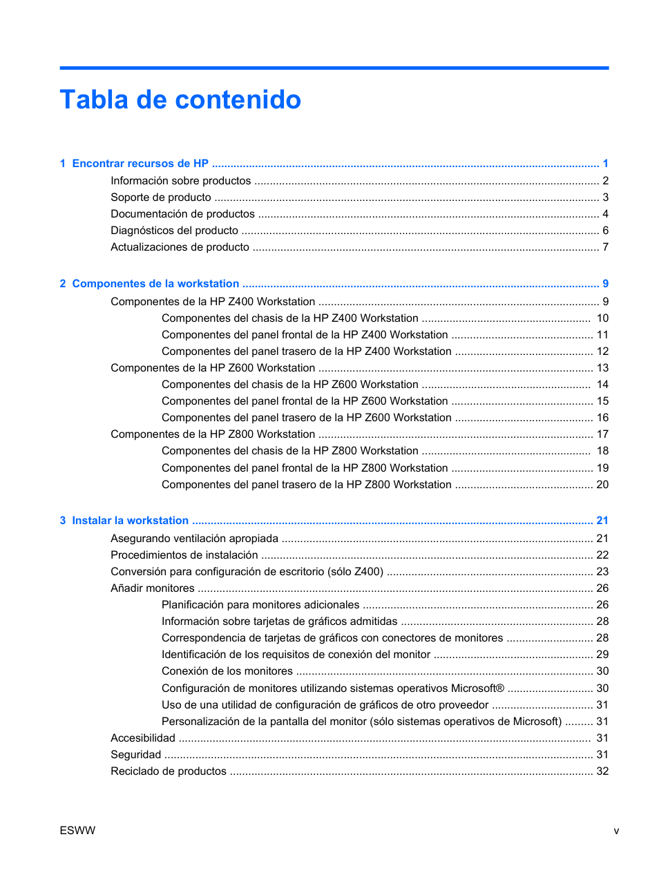 HP Estación de trabajo HP Z600 User Manual | Page 5 / 78