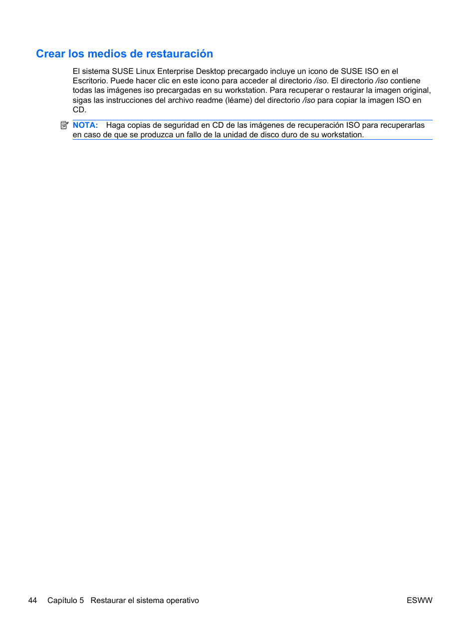 Crear los medios de restauración | HP Estación de trabajo HP Z600 User Manual | Page 52 / 78