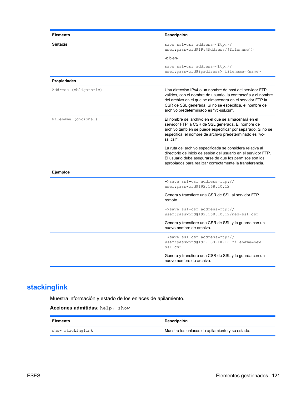 Stackinglink | HP Módulo Ethernet de conexión virtual HP Flex-10 10Gb para BladeSystem clase-c User Manual | Page 128 / 221