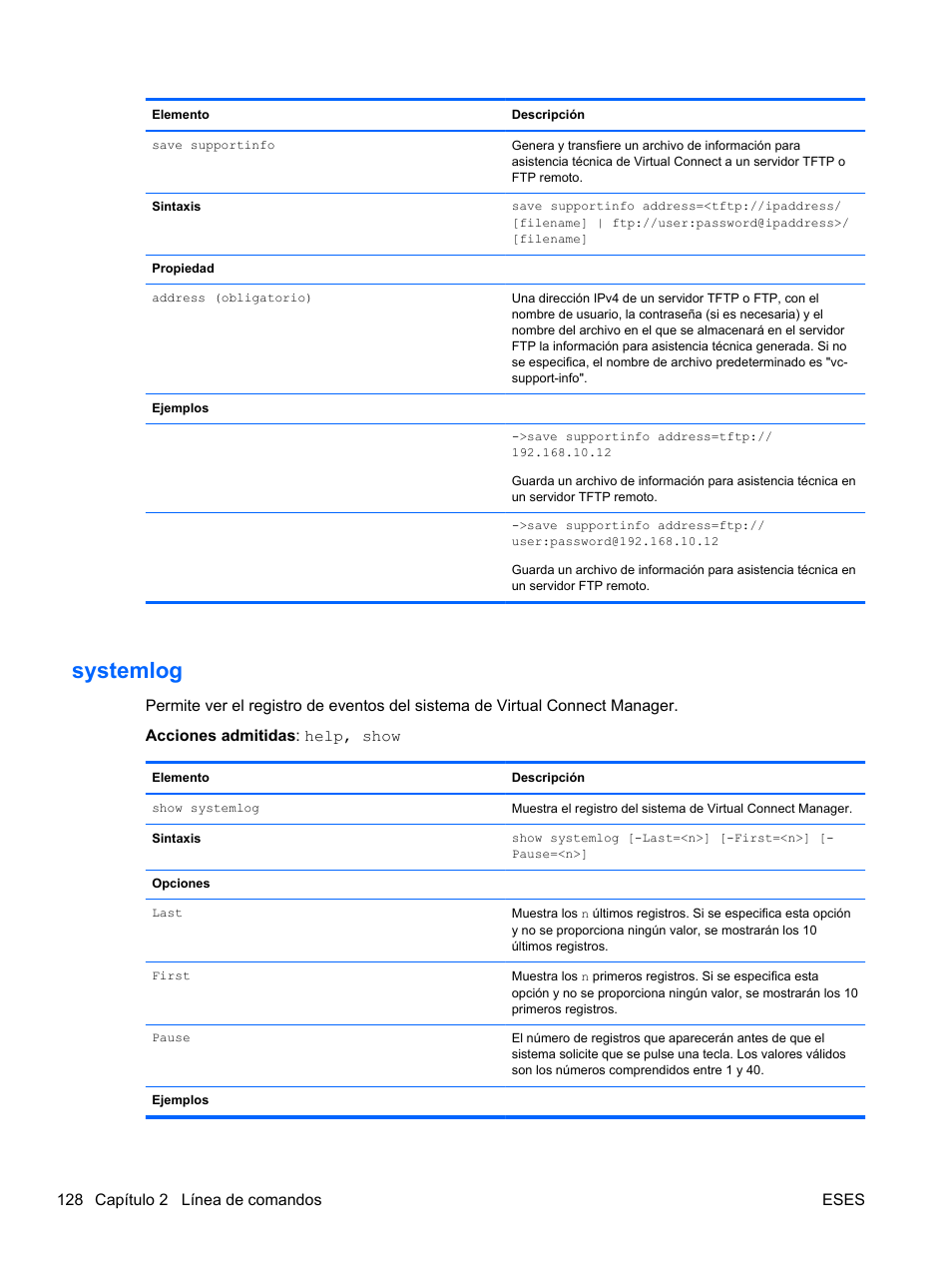 Systemlog | HP Módulo Ethernet de conexión virtual HP Flex-10 10Gb para BladeSystem clase-c User Manual | Page 135 / 221