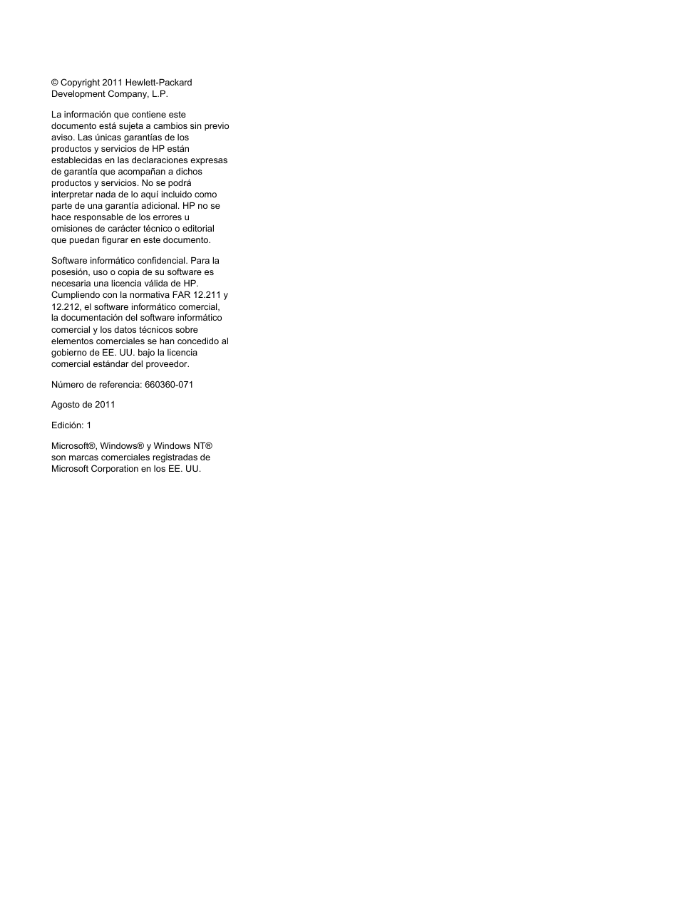 Aviso | HP Módulo Ethernet de conexión virtual HP Flex-10 10Gb para BladeSystem clase-c User Manual | Page 2 / 221