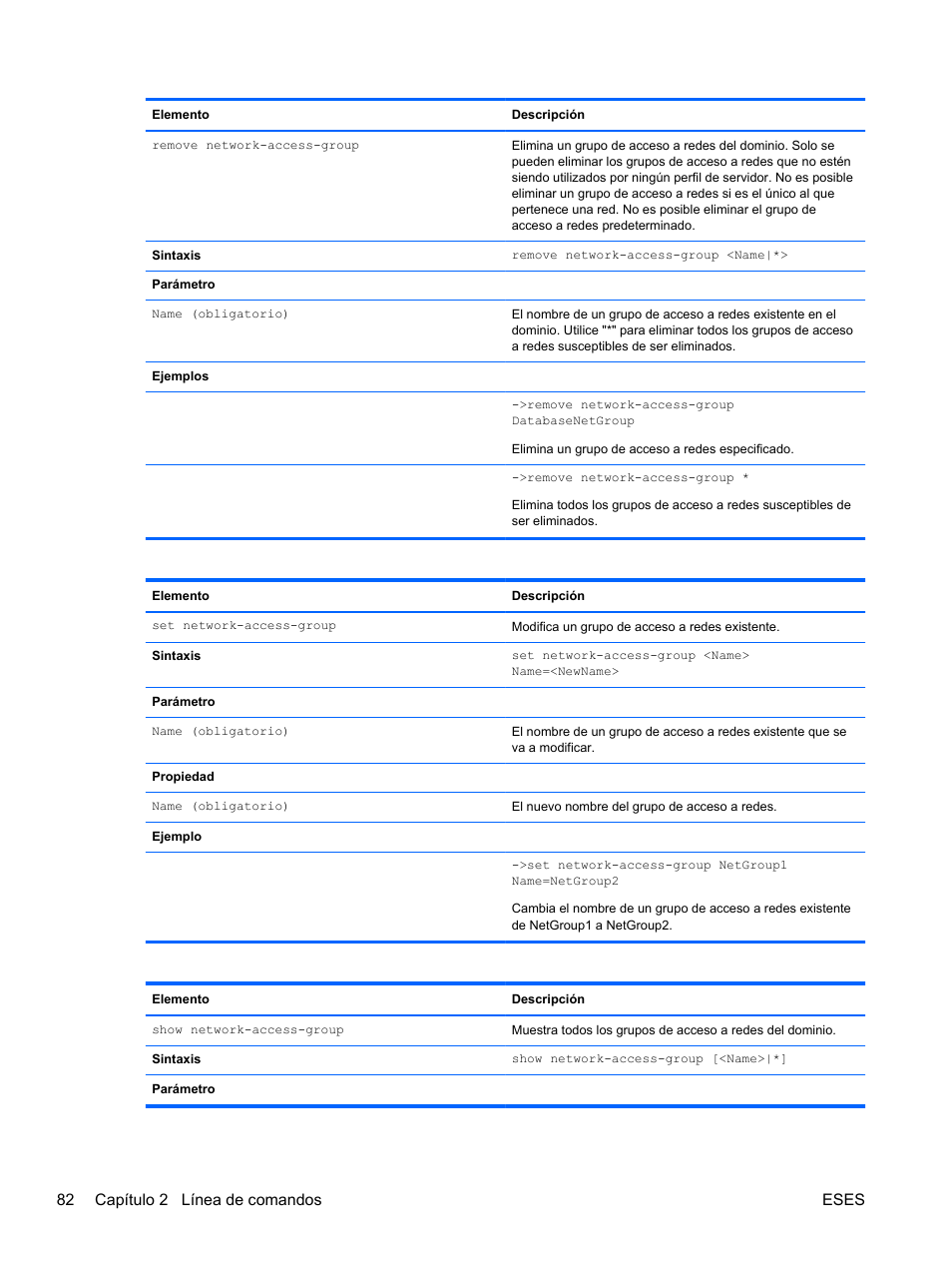 82 capítulo 2 línea de comandos eses | HP Módulo Ethernet de conexión virtual HP Flex-10 10Gb para BladeSystem clase-c User Manual | Page 89 / 221