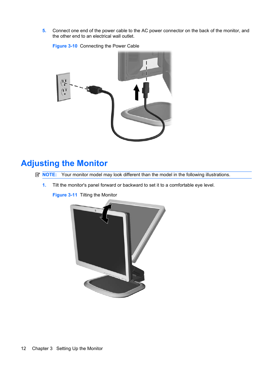 Adjusting the monitor | HP L1910 19-inch LCD Monitor User Manual | Page 20 / 67