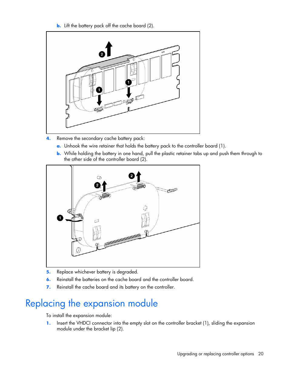 Replacing the expansion module | HP Integrity rx4640 Server User Manual | Page 20 / 42