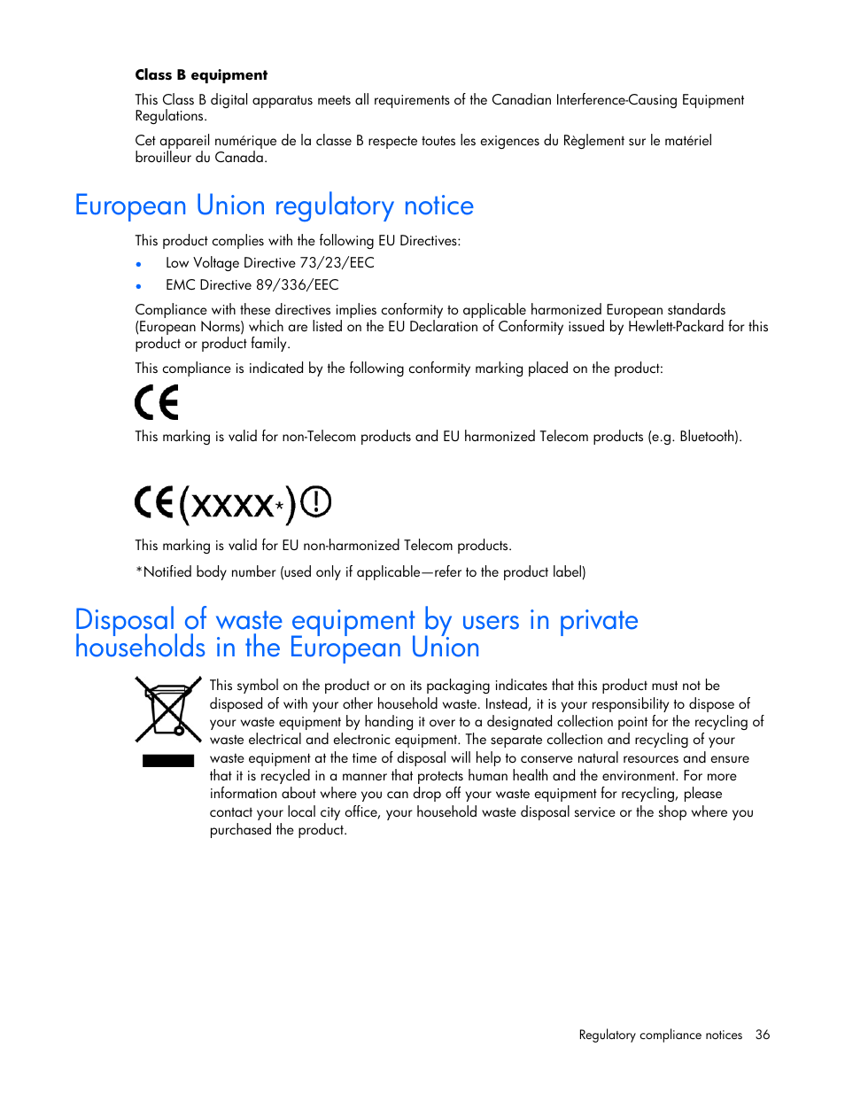 European union regulatory notice | HP Integrity rx4640 Server User Manual | Page 36 / 42
