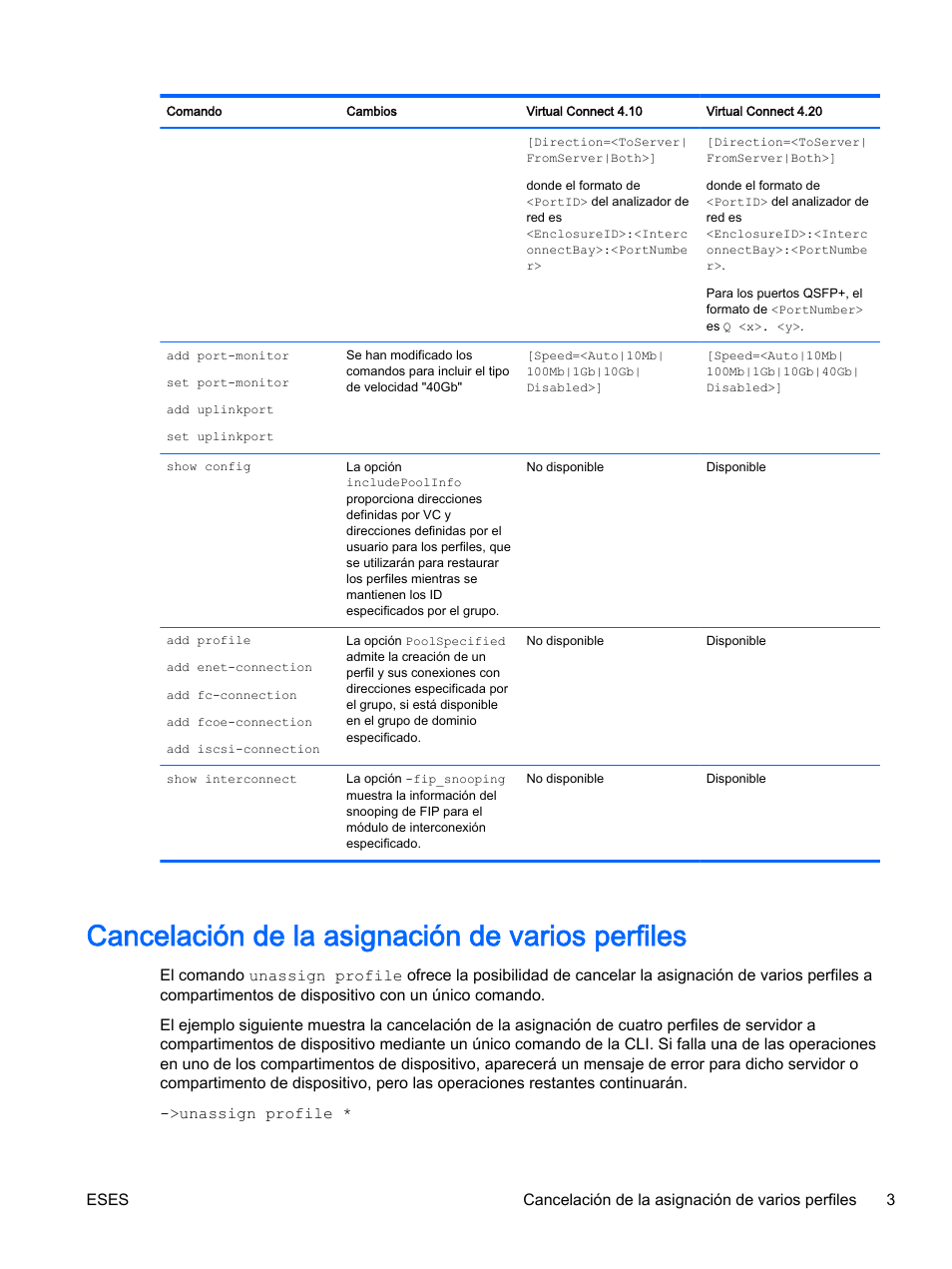 Cancelación de la asignación de varios perfiles | HP Módulo de conexión virtual HP Flex-10.10D para sistema Blade clase-c User Manual | Page 10 / 281