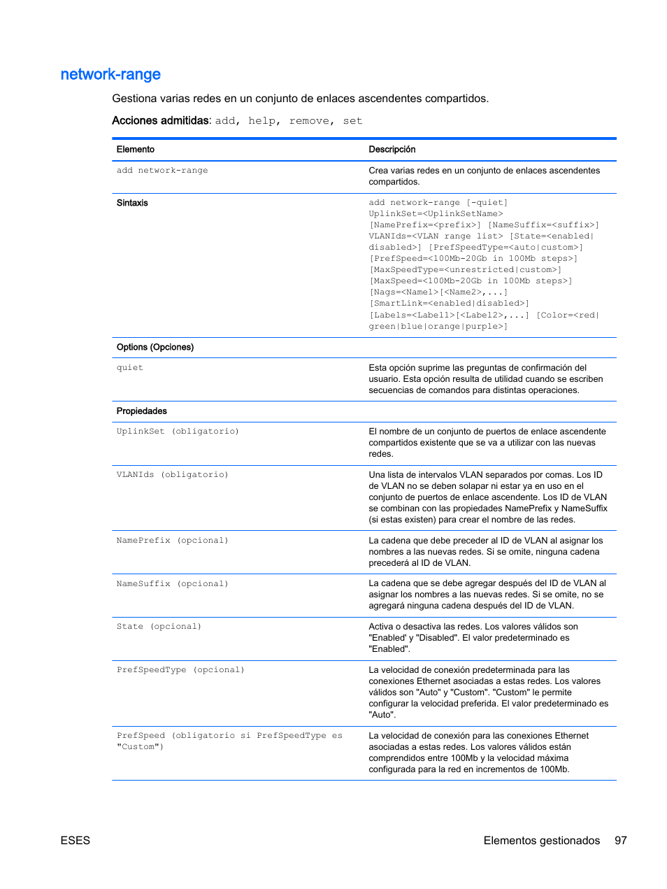 Network-range, Eses elementos gestionados 97 | HP Módulo de conexión virtual HP Flex-10.10D para sistema Blade clase-c User Manual | Page 104 / 281