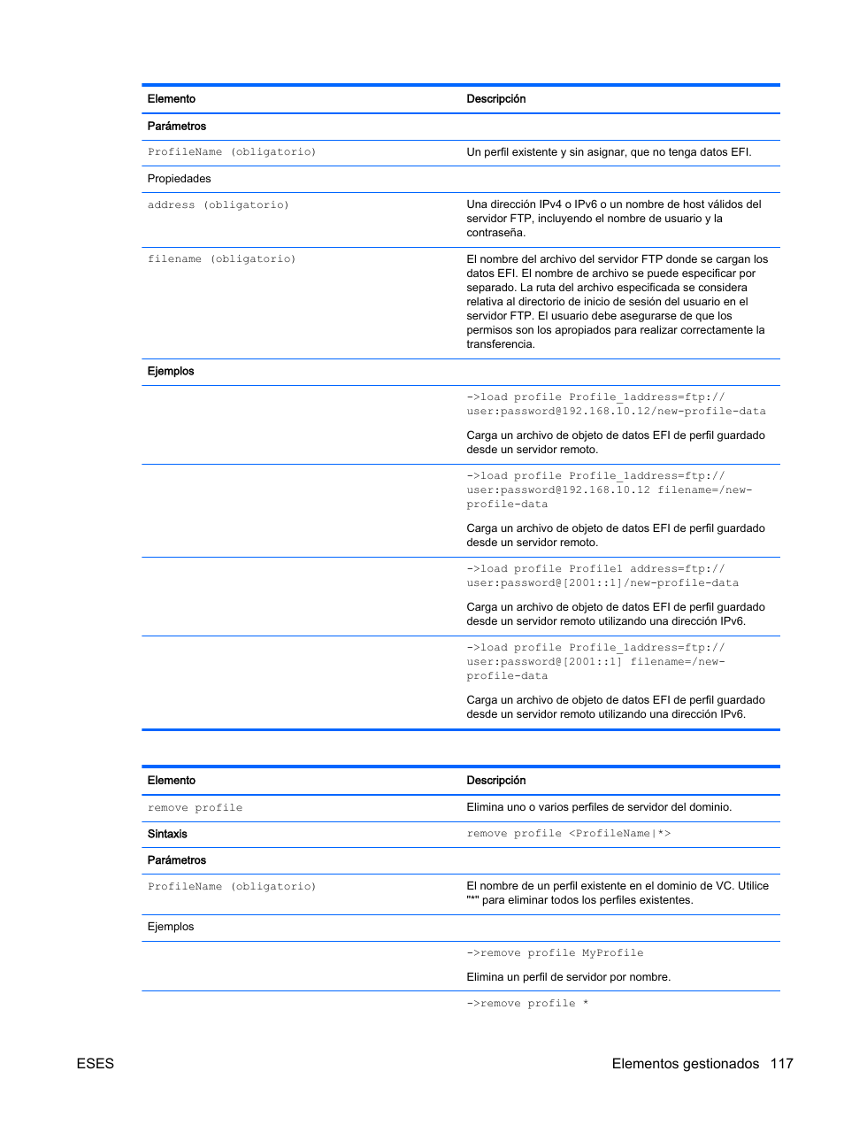 Eses elementos gestionados 117 | HP Módulo de conexión virtual HP Flex-10.10D para sistema Blade clase-c User Manual | Page 124 / 281