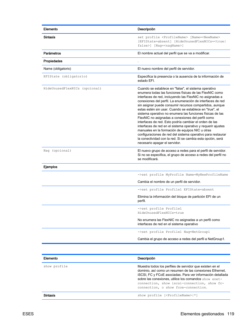 Eses elementos gestionados 119 | HP Módulo de conexión virtual HP Flex-10.10D para sistema Blade clase-c User Manual | Page 126 / 281
