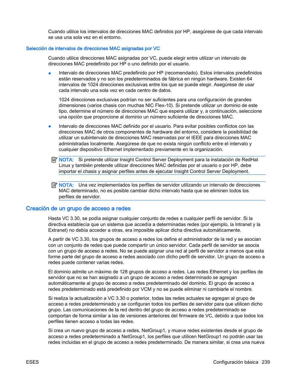 Creación de un grupo de acceso a redes | HP Módulo de conexión virtual HP Flex-10.10D para sistema Blade clase-c User Manual | Page 246 / 281
