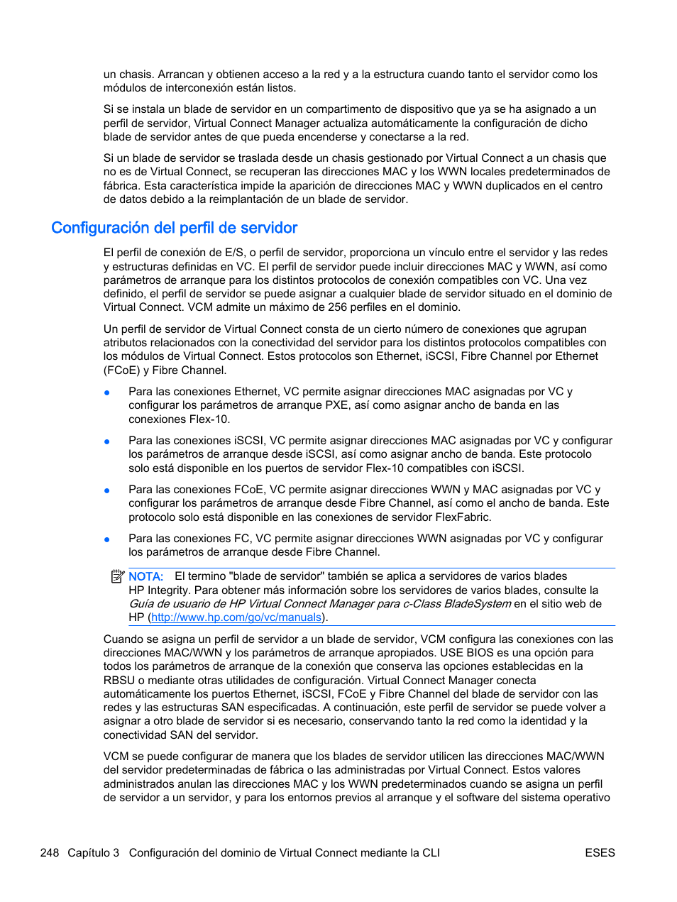 Configuración del perfil de servidor | HP Módulo de conexión virtual HP Flex-10.10D para sistema Blade clase-c User Manual | Page 255 / 281