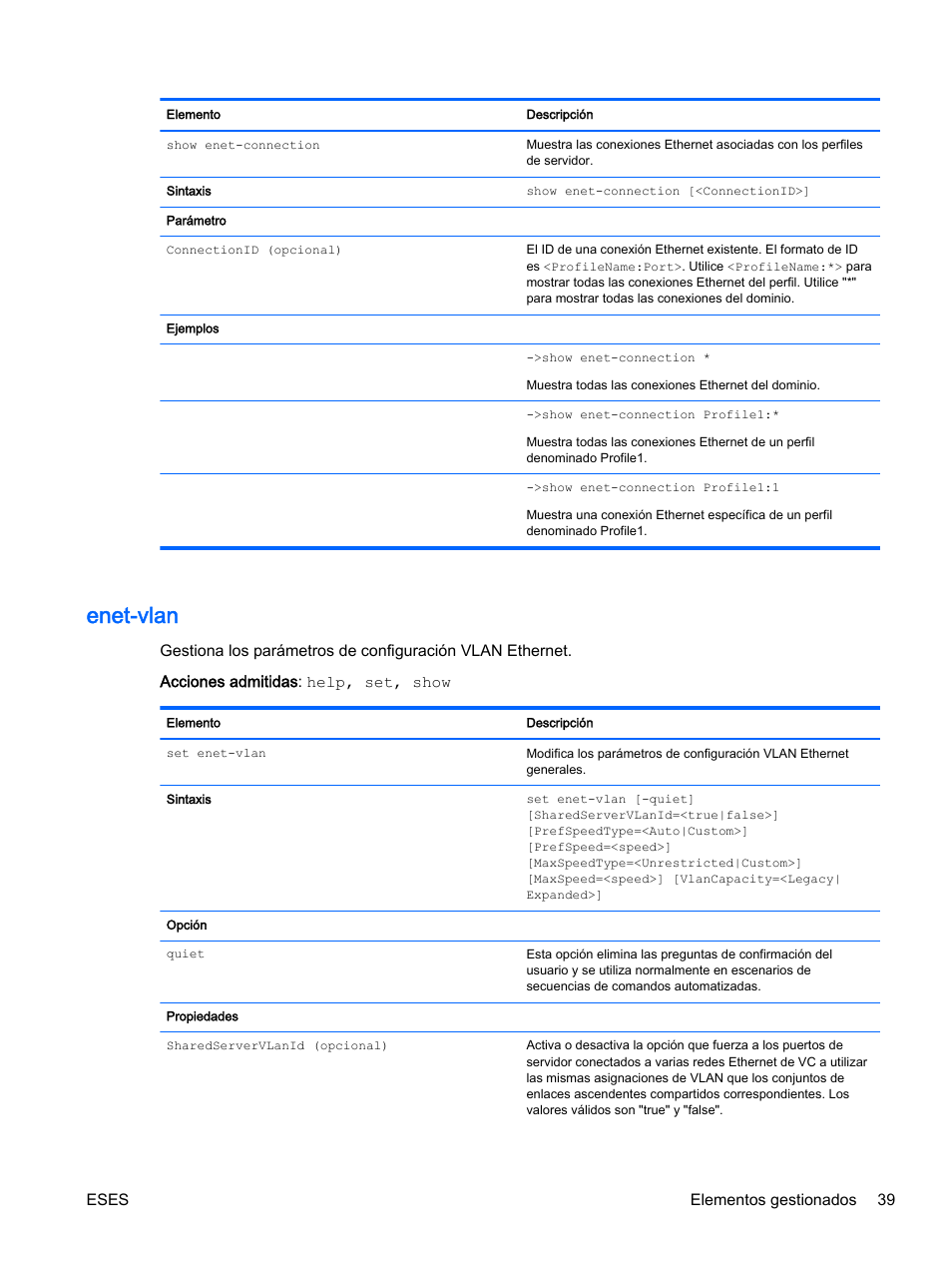 Enet-vlan, Eses elementos gestionados 39 | HP Módulo de conexión virtual HP Flex-10.10D para sistema Blade clase-c User Manual | Page 46 / 281