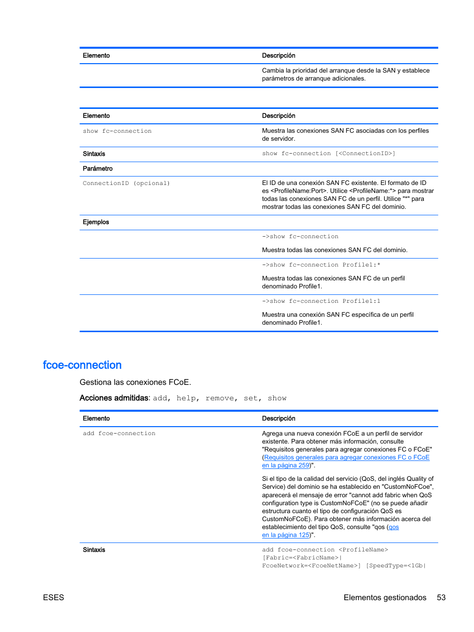 Fcoe-connection, Eses elementos gestionados 53 | HP Módulo de conexión virtual HP Flex-10.10D para sistema Blade clase-c User Manual | Page 60 / 281