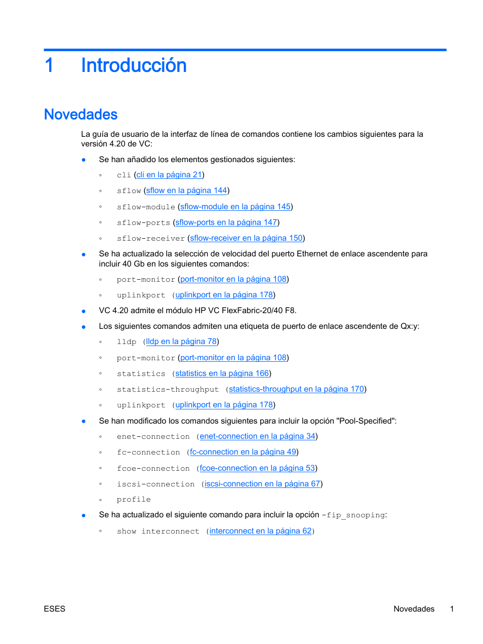 Introducción, Novedades, 1 introducción | 1introducción | HP Módulo de conexión virtual HP Flex-10.10D para sistema Blade clase-c User Manual | Page 8 / 281