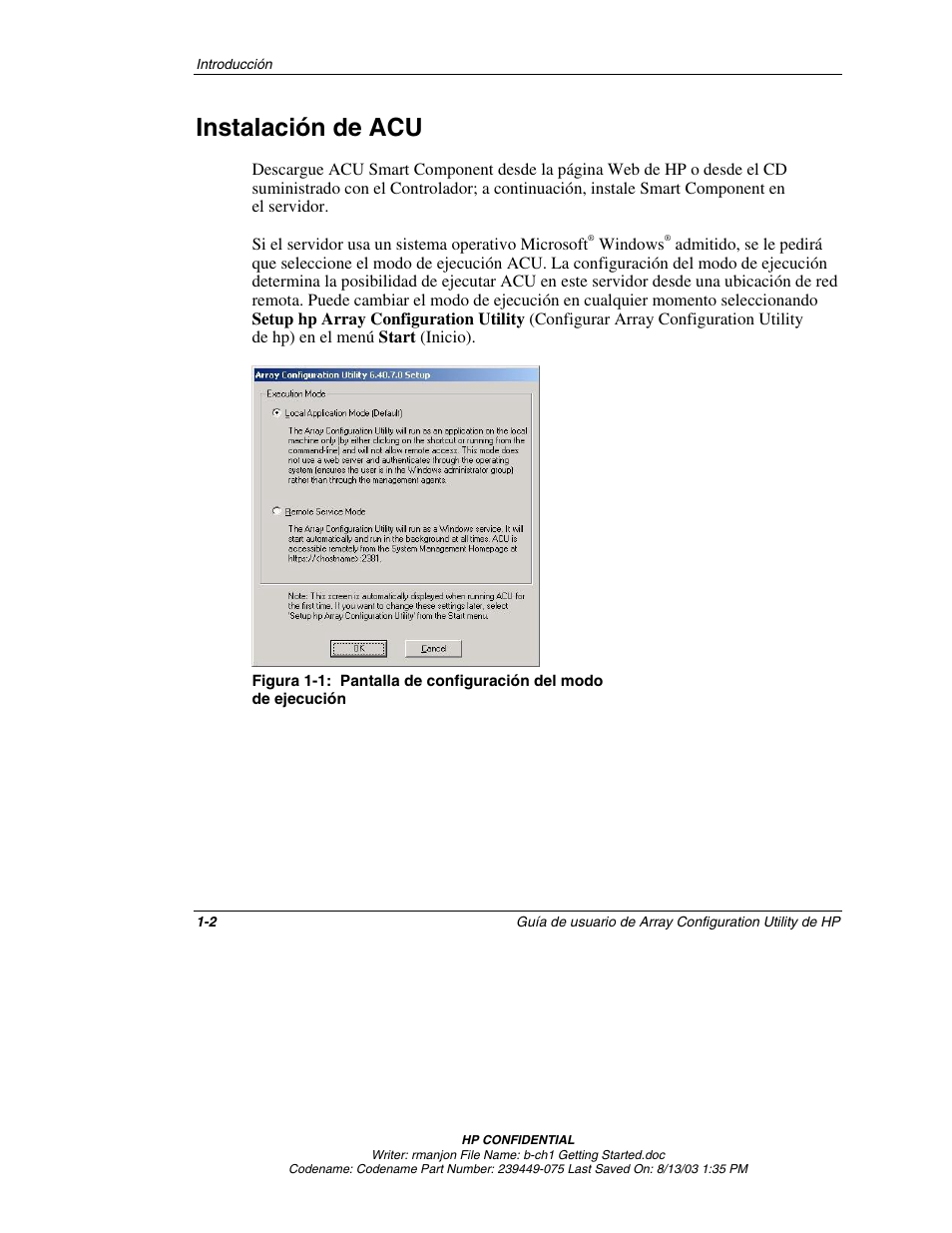 Instalación de acu, Instalación de acu -2 | HP StorageWorks 1000 Modular Smart Array User Manual | Page 10 / 81