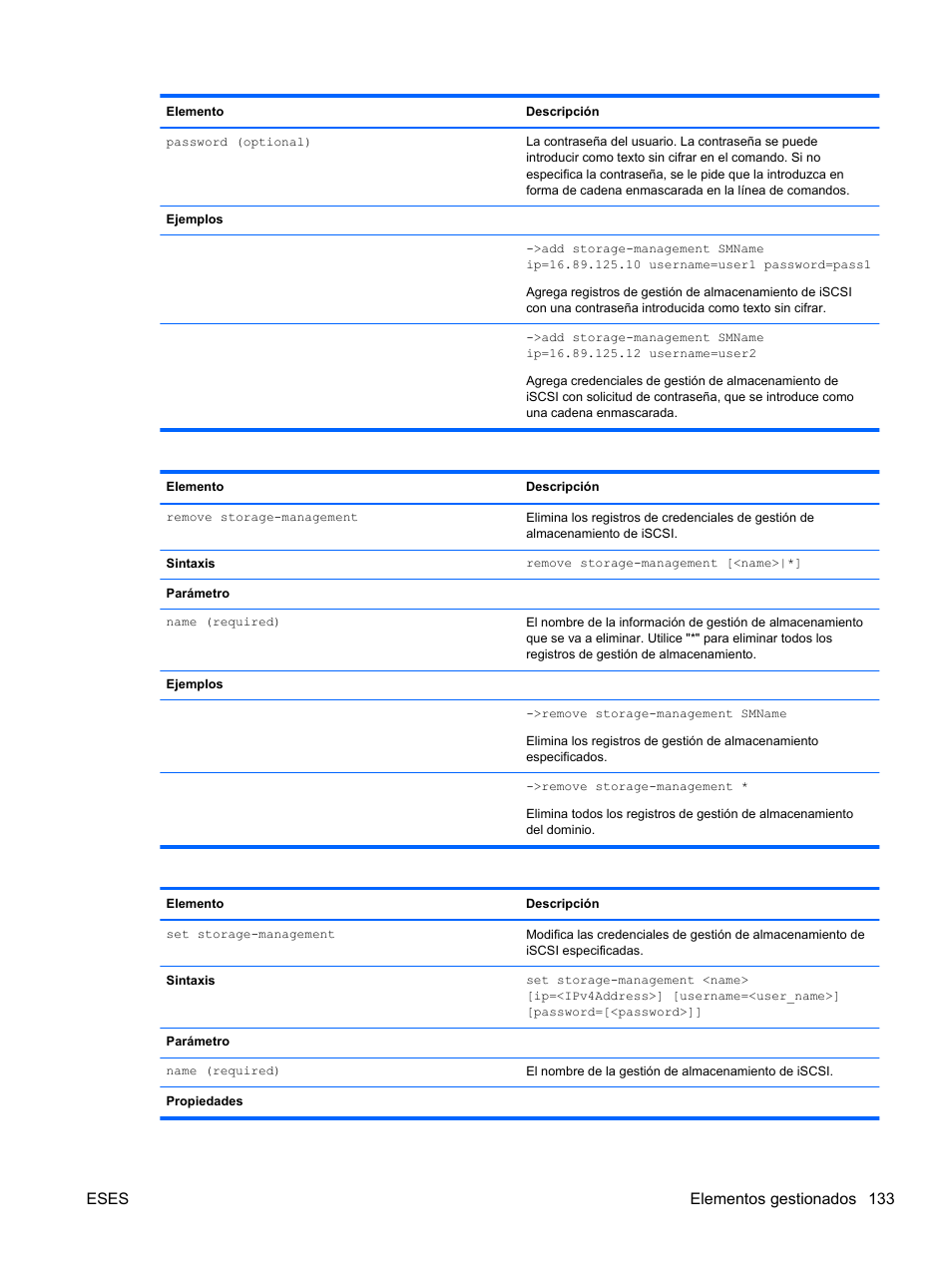Eses elementos gestionados 133 | HP Módulo Fibre Channel de conexión virtual de 4Gb HP para BladeSystem clase C User Manual | Page 140 / 238