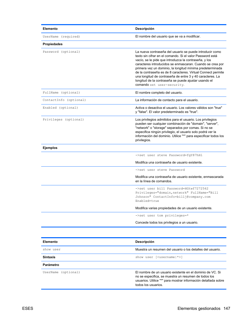 Eses elementos gestionados 147 | HP Módulo Fibre Channel de conexión virtual de 4Gb HP para BladeSystem clase C User Manual | Page 154 / 238