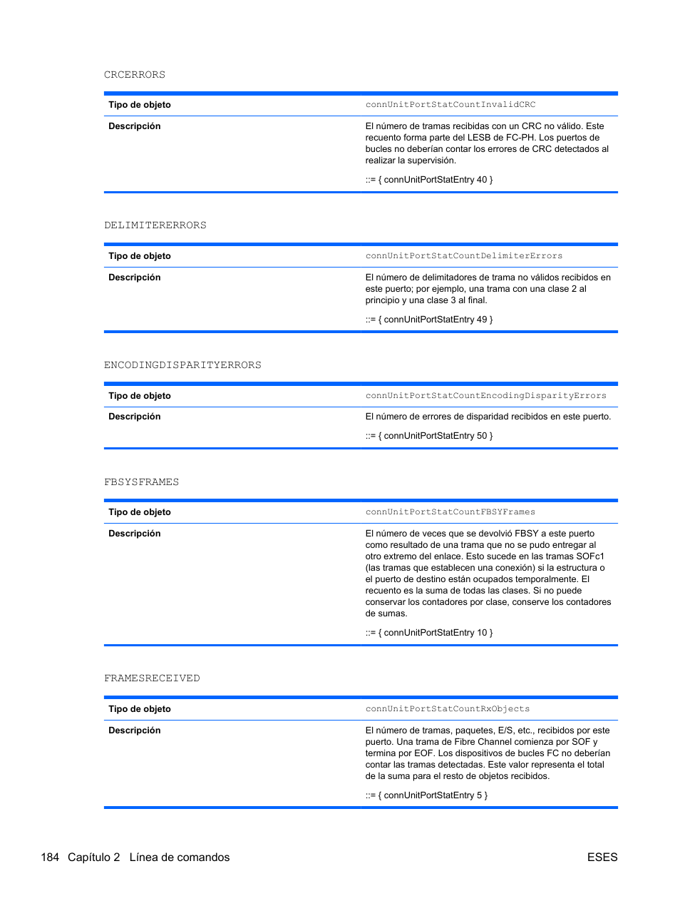 HP Módulo Fibre Channel de conexión virtual de 4Gb HP para BladeSystem clase C User Manual | Page 191 / 238