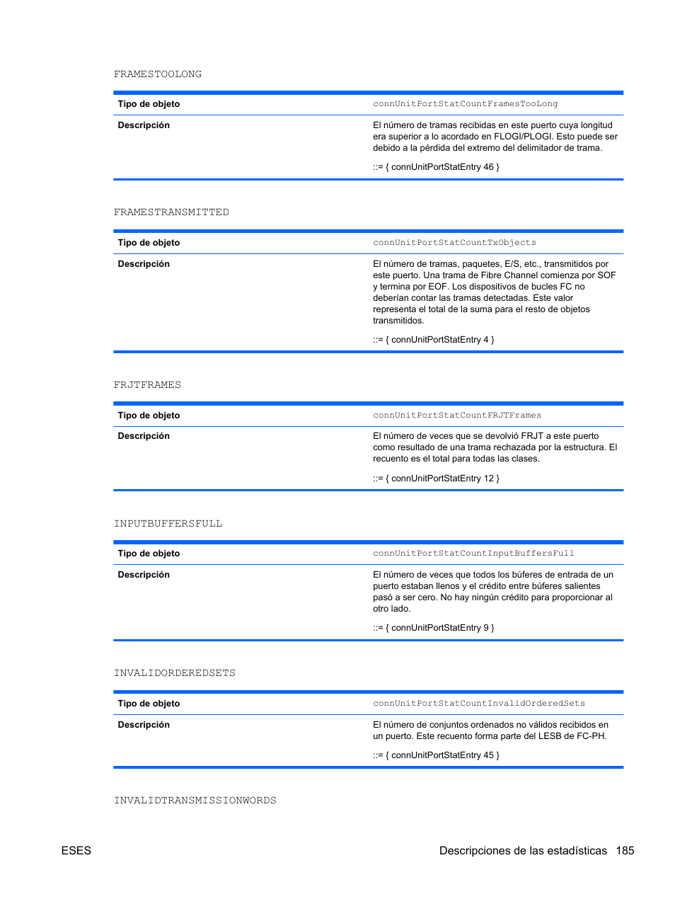 HP Módulo Fibre Channel de conexión virtual de 4Gb HP para BladeSystem clase C User Manual | Page 192 / 238