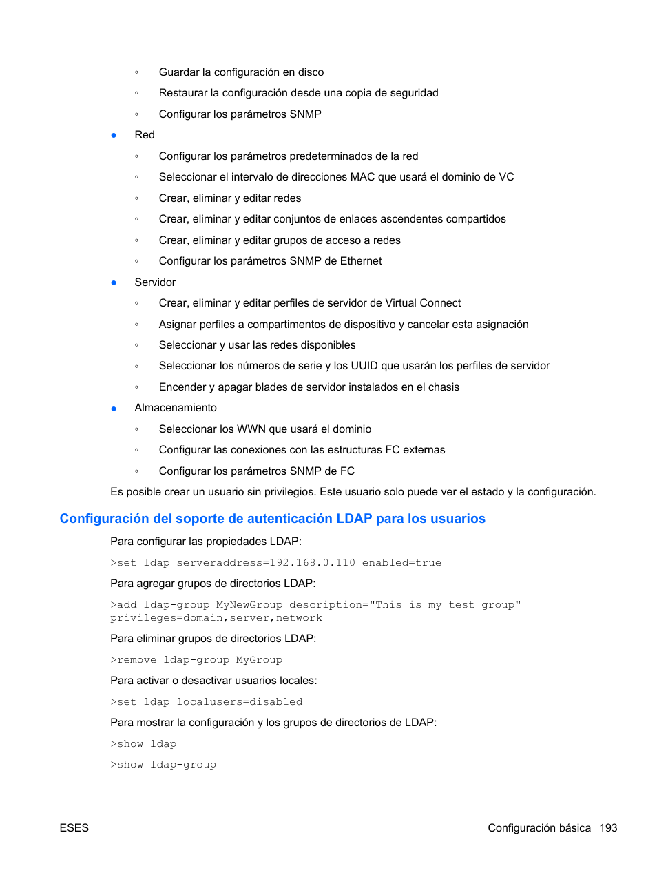 HP Módulo Fibre Channel de conexión virtual de 4Gb HP para BladeSystem clase C User Manual | Page 200 / 238