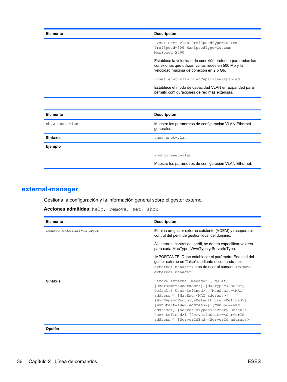 External-manager | HP Módulo Fibre Channel de conexión virtual de 4Gb HP para BladeSystem clase C User Manual | Page 43 / 238