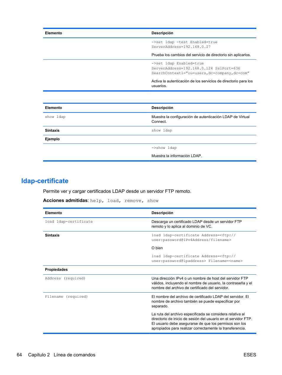 Ldap-certificate | HP Módulo Fibre Channel de conexión virtual de 4Gb HP para BladeSystem clase C User Manual | Page 71 / 238