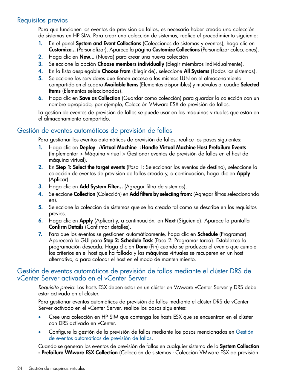 Requisitos previos | HP Insight Control User Manual | Page 24 / 60