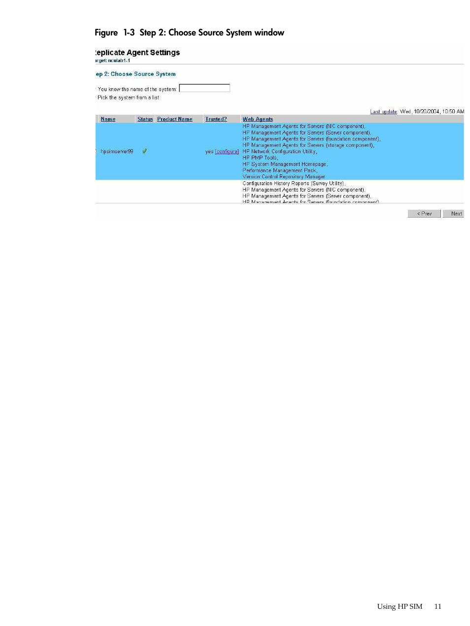 Step 2: choose source system window, Figure 1-3 | HP Integrity rx4640 Server User Manual | Page 11 / 24