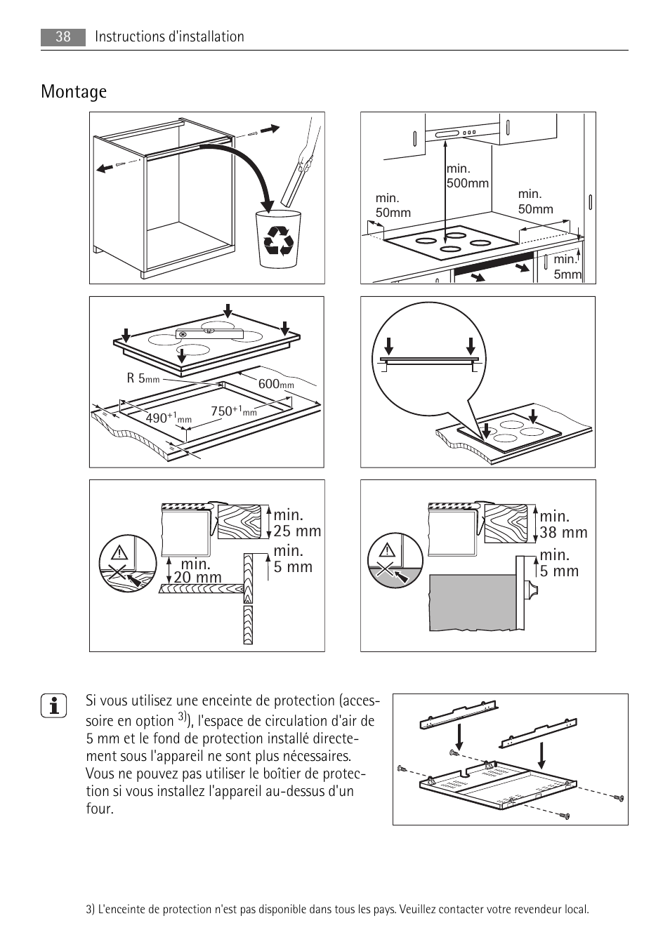 Montage | AEG HK854400XB User Manual | Page 38 / 84
