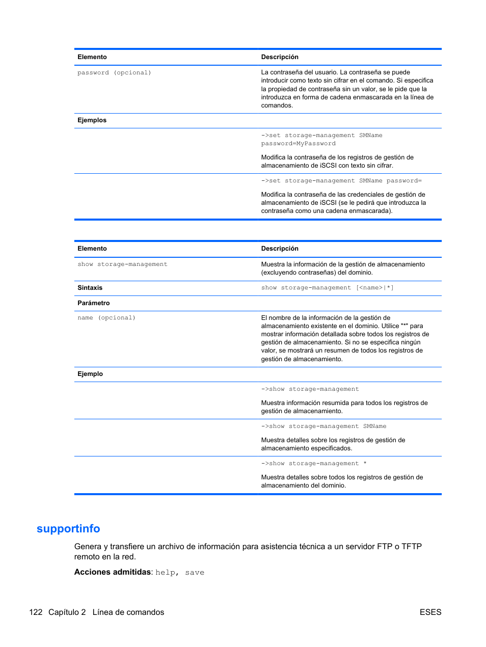 Supportinfo, Tinfo | HP Módulo Fibre Channel de conexión virtual de 8 GB 20 puertos HP para BladeSystem clase C User Manual | Page 129 / 222