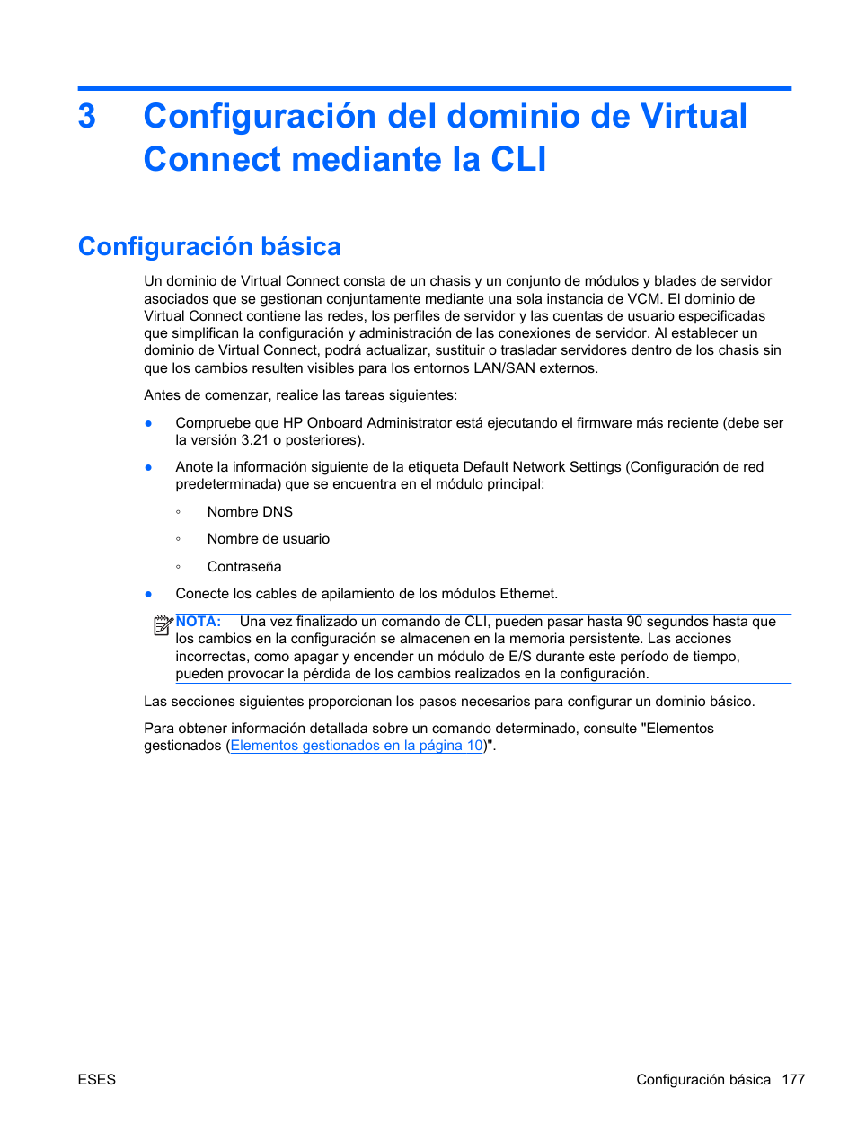 Configuración básica | HP Módulo Fibre Channel de conexión virtual de 8 GB 20 puertos HP para BladeSystem clase C User Manual | Page 183 / 222