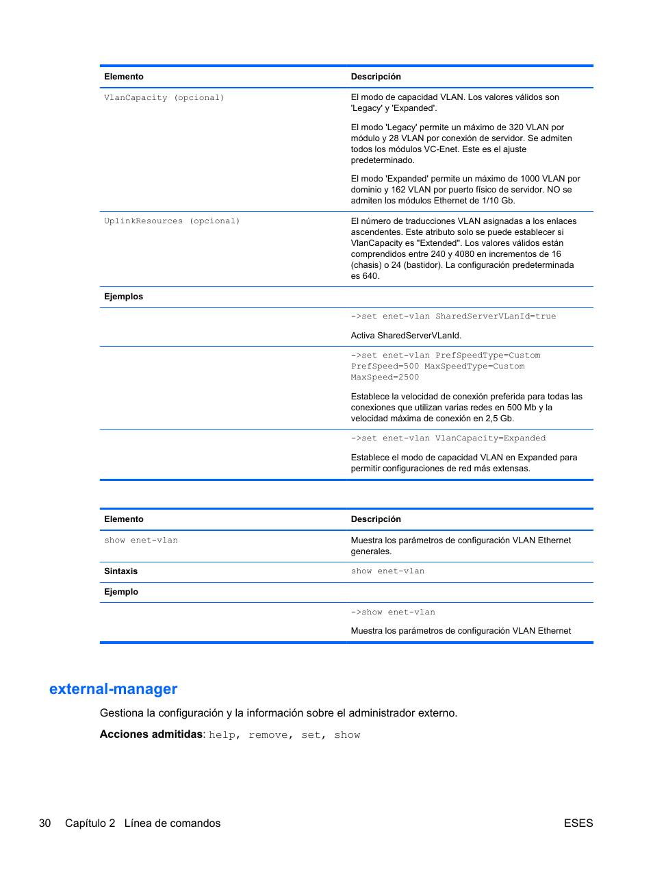 External-manager, Ager | HP Módulo Fibre Channel de conexión virtual de 8 GB 20 puertos HP para BladeSystem clase C User Manual | Page 37 / 222