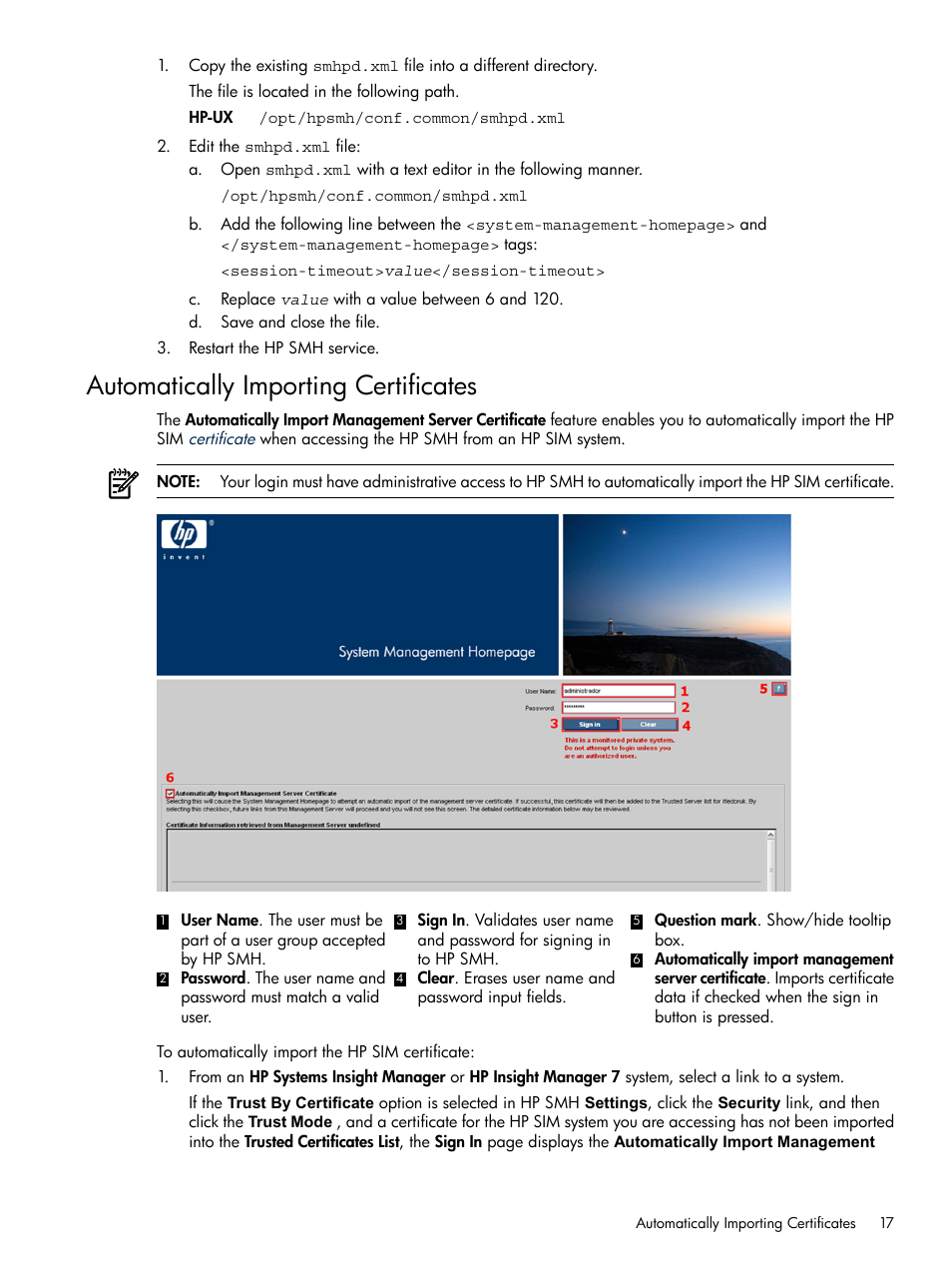 Automatically importing certificates | HP Integrity rx4640 Server User Manual | Page 17 / 100